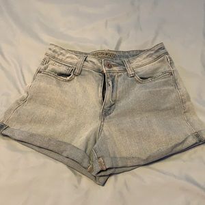Light Wash Distressed Jean Shorts
